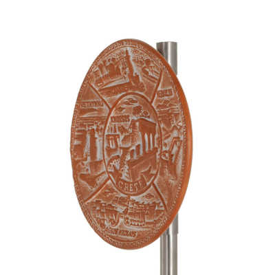 VÃ¤gghÃ¤ngande tallrik 14cm prefekturer pÃ¥ Kreta, dekorativ med handgjord finish, vÃ¤ggmonterad Dekorativ keramik 2 - grifon.se 