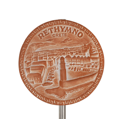 Vägghängande tallrik 14cm Rethymnon, dekorativ med handgjord finish, väggmonterad Dekorativ keramik 1 - grifon.se 