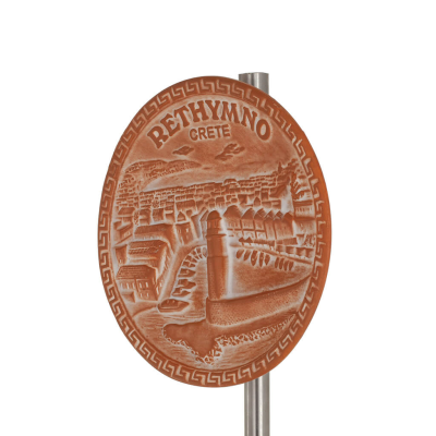 Vägghängande tallrik 14cm Rethymnon, dekorativ med handgjord finish, väggmonterad Dekorativ keramik 2 - grifon.se 