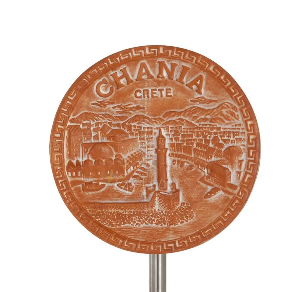 Hängande väggplatta 14cm Chania, dekorativ med Handgjord finish, vägghängd Dekorativ keramik 1 - grifon.se 