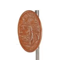 Hängande väggplatta 14cm Chania, dekorativ med Handgjord finish, vägghängd Dekorativ keramik 2 - grifon.se 