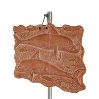 Vägghängande plaketter i form av delfiner 17x26cm dekorativa med handgjord finish, väggmonterad Dekorativ keramik 2 - grifon.se 