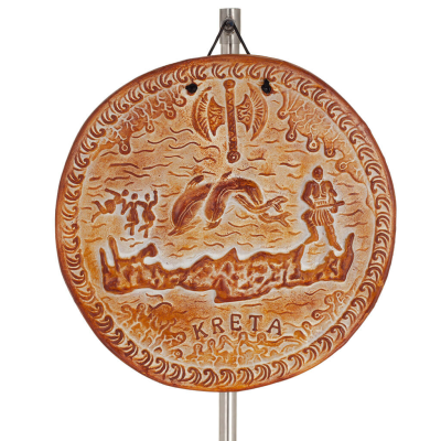 Plaques wall hanging Crete round 22cm decorative with Handmade finish, wall-mounted Decorative Ceramics 1 - grifon.se 