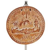 Plattor vägghängande Kreta rund 22cm dekorativ med Handgjord finish, väggmonterad Dekorativ keramik 1 - grifon.se 