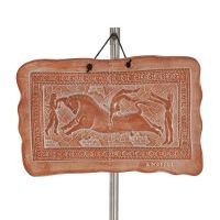 Plaques hanging on the wall in the form of Taurokathapsia 15x24cm decorative with Handmade finish, wall-mounted Decorative Ceram