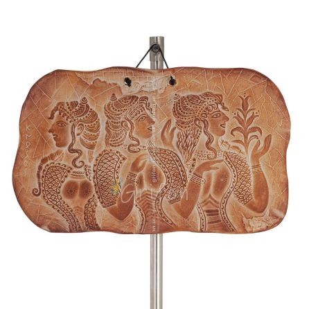 Πλάκες κρεμαστές τοίχου γαλάζιες κυρίες 15χ24εκ διακοσμητικό με Χειροποίητο φινίρισμα, επιτοίχιο Διακοσμητικά Κεραμικά 1 - grifo