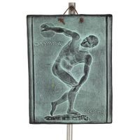 Myrons discus thrower: Young athlete, symbol 21x16cm decorative with handmade finish, wall hanging plaques Decorative Ceramics 1