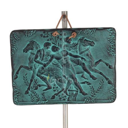 Plattor vÃ¤gghÃ¤ngande hÃ¤star 23x17cm dekorativa med Handgjord finish, vÃ¤ggmonterad Dekorativ keramik 1 - grifon.se 