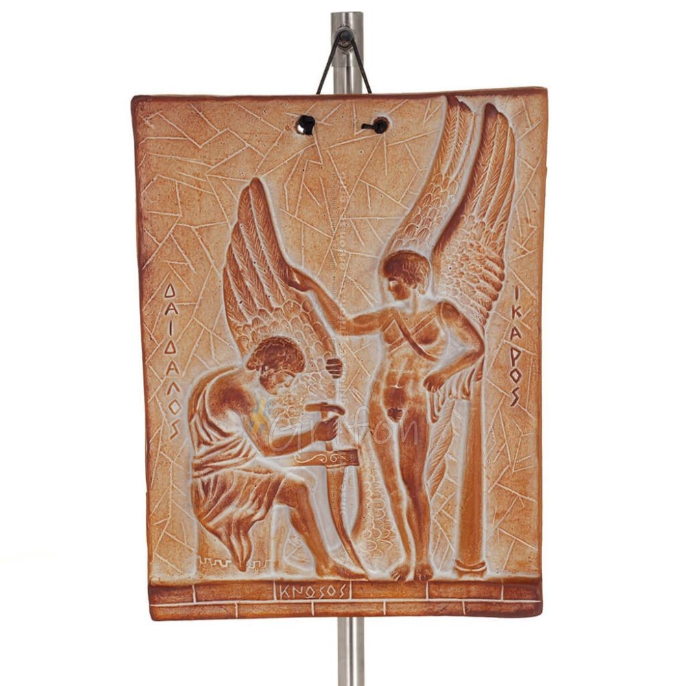 Daedalus icaros vÃ¤gghÃ¤ngande tallrikar 23x18cm dekorativa med handgjord finish, vÃ¤ggmonterad Dekorativ keramik 1 - grifon.se 