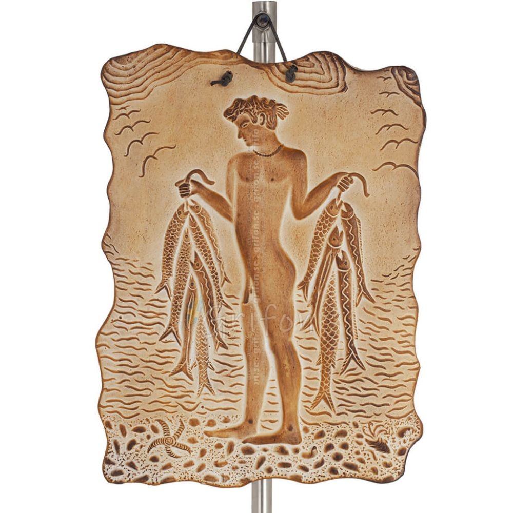 Fisherman Wall Hanging Plaques 24x17cm Decorative with Handmade Finish, Wall Mounted Decorative Ceramics 1 - grifon.se 