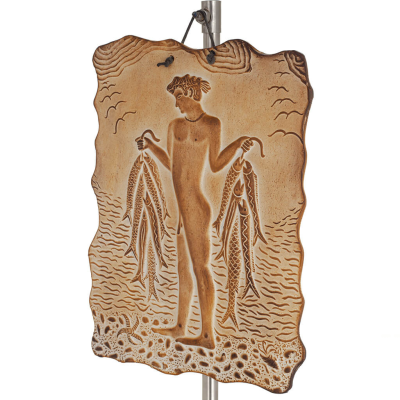 Fisherman Wall Hanging Plaques 24x17cm Decorative with Handmade Finish, Wall Mounted Decorative Ceramics 2 - grifon.se 
