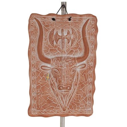 Hologram tjur vÃ¤gghÃ¤ngande plaketter 26x17cm dekorativa med handgjord finish, vÃ¤ggmonterad Dekorativ keramik 1 - grifon.se 