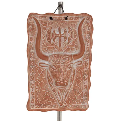Hologram bull wall hanging plaques 26x17cm decorative with Handmade finish, wall-mounted Decorative Ceramics 1 - grifon.se 