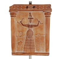 Wall Hanging Plaques of the Goddess of Snakes 24x18cm Decorative with Handmade Finish, Wall Mounted, Minoan Culture Decorative C