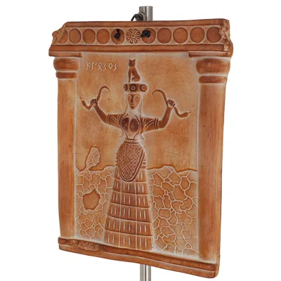 Wall Hanging Plaques of the Goddess of Snakes 24x18cm Decorative with Handmade Finish, Wall Mounted, Minoan Culture Decorative C