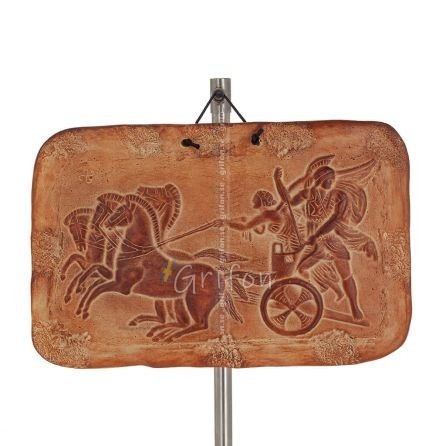Achillea chariot wall plaques 15x25cm decorative with Handmade finish, wall-mounted Decorative Ceramics 1 - grifon.se