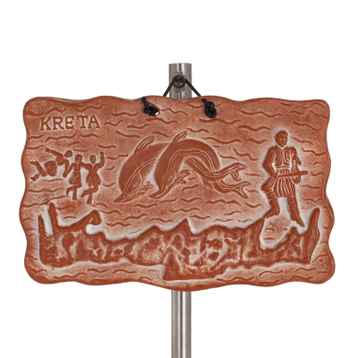 Plattor vÃ¤gghÃ¤ngande Kreta show 11x18cm dekorativa med handgjord finish, vÃ¤ggmonterad Dekorativ keramik 1 - grifon.se 