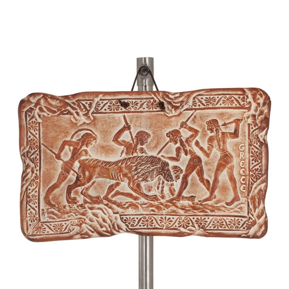 Vägghängande tallrikar jakt 19x11cm dekorativa med Handgjord finish, väggmonterad Dekorativ keramik 1 - grifon.se 