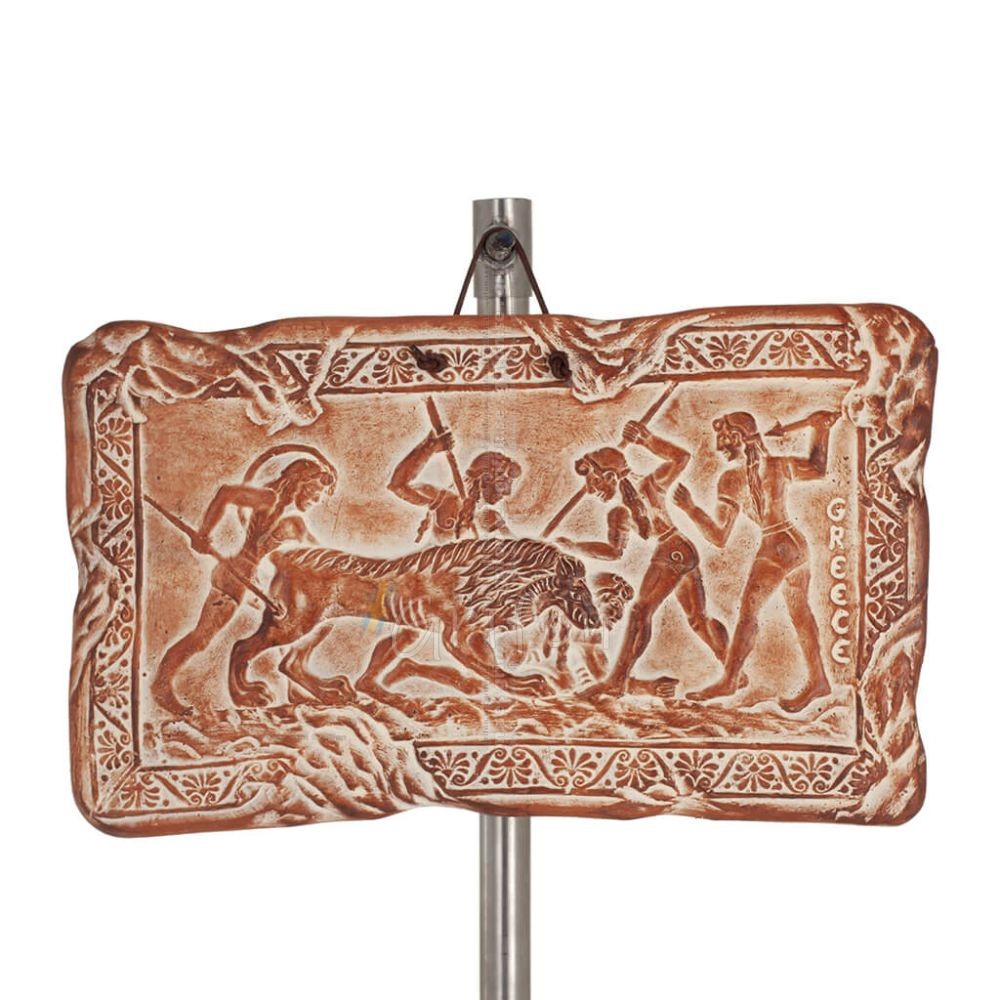 Wall hanging plates hunting 19x11cm decorative with Handmade finish, wall-mounted Decorative Ceramics 1 - grifon.se 