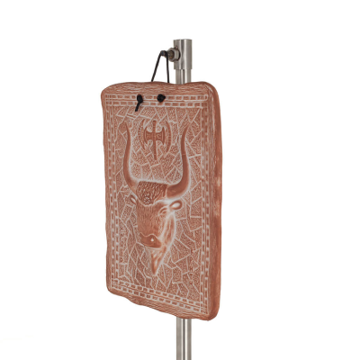 Plack vägghängande Bulls head 17x23cm dekorativ med handgjord finish, väggmonterad Dekorativ keramik 2 - grifon.se 