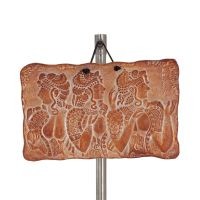 Wall hanging plaques light blue ladies 11x18cm decorative with Handmade finish, wall mounted Decorative Ceramics 1 - grifon.se 