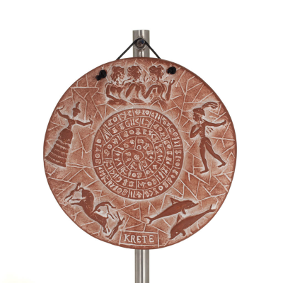 Plaques wall hanging plate Phaistos 6 shows 14cm decorative with Handmade finish, wall hanging, Minoan culture Decorative Cerami