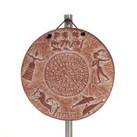 Plaques wall hanging plate Phaistos 6 shows 14cm decorative with Handmade finish, wall hanging, Minoan culture Decorative Cerami
