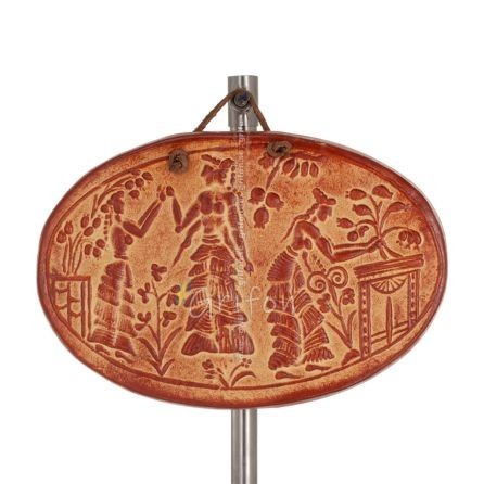 Πλάκες κρεμαστές τοίχου Μινωίτισσες 12χ17εκ διακοσμητικό με Χειροποίητο φινίρισμα, επιτοίχιο Διακοσμητικά Κεραμικά 1 - grifon.se