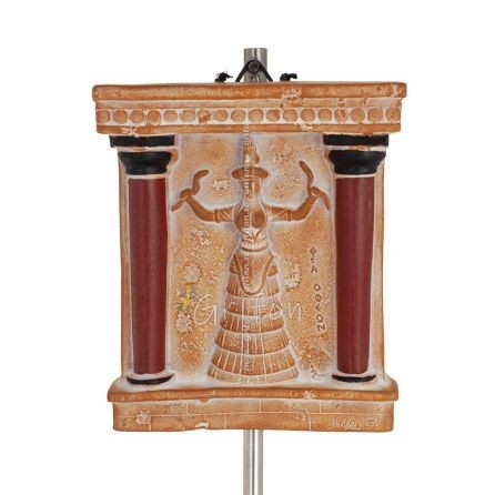 Knossos Columns Plates 21x17cm fig Goddess of Serpents, The Goddess of Fertility, decorative with Handmade finish, Minoan cultur