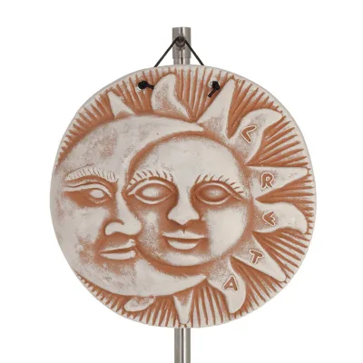 Vägghängande plaketter, Sun Moon 20cm Dekorativ med handgjord finish, väggmonterad Dekorativ keramik 1 - grifon.se 