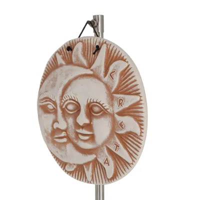 Vägghängande plaketter, Sun Moon 20cm Dekorativ med handgjord finish, väggmonterad Dekorativ keramik 2 - grifon.se 