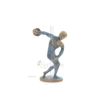 Discus Thrower of Myron: Young Athlete, Olympic Games Symbol 12cm Full Body Statue Bronze Ornament, Ancient Greece Bronze 1 - gr