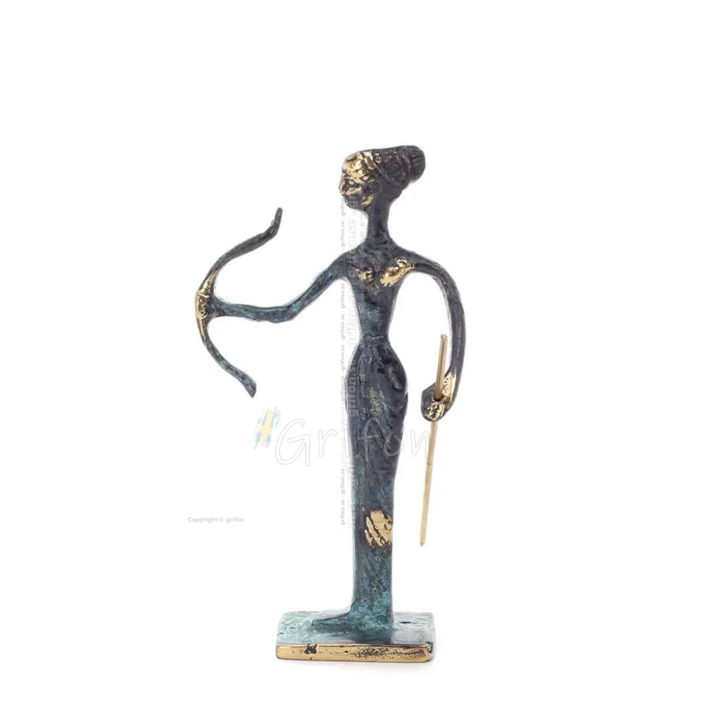 Artemis: Jaktens gudinna, månen, beskyddare av små barn och djur skulptur 14x10cm Bronsdekoration Brons 1 - grifon.se 