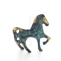 Archaic Horse or Steed: irrational, silent yet full of fire, energy, motion, a 7 cm sculpture-inspired statuette, bronze decorat