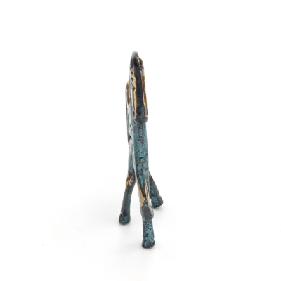 Archaic Horse or Steed: irrational, silent yet full of fire, energy, motion, a 7 cm sculpture-inspired statuette, bronze decorat