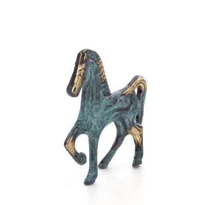 Archaic Horse or Steed: irrational, silent yet full of fire, energy, motion, a 7 cm sculpture-inspired statuette, bronze decorat