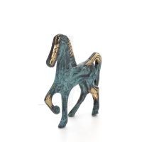 Archaic Horse or Steed: irrational, silent yet full of fire, energy, motion, a 7 cm sculpture-inspired statuette, bronze decorat