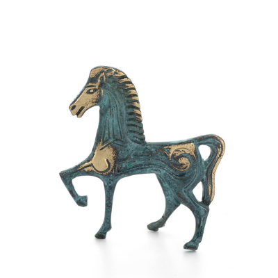Archaic Horse or Steed: irrational, silent yet full of fire, energy, motion, a 10 cm sculpture-inspired statuette, bronze decora