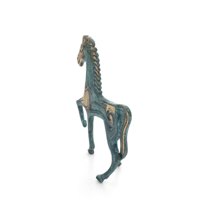 Archaic Horse or Steed: irrational, silent yet full of fire, energy, motion, a 10 cm sculpture-inspired statuette, bronze decora