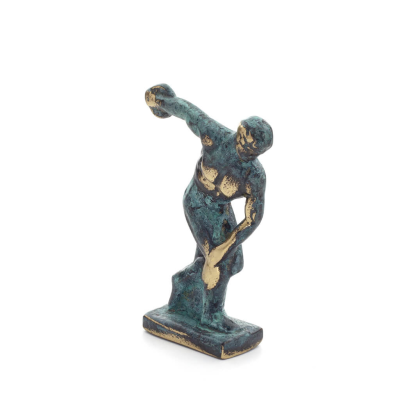 Discus Thrower of Myron: Young Athlete, Symbol of the Olympic Games 7cm Full Body Statuette Bronze Ornament, Ancient Greece Bron