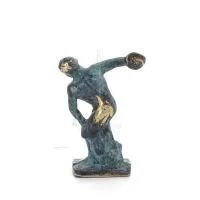 Discus Thrower of Myron: Young Athlete, Symbol of the Olympic Games 7cm Full Body Statuette Bronze Ornament, Ancient Greece Bron