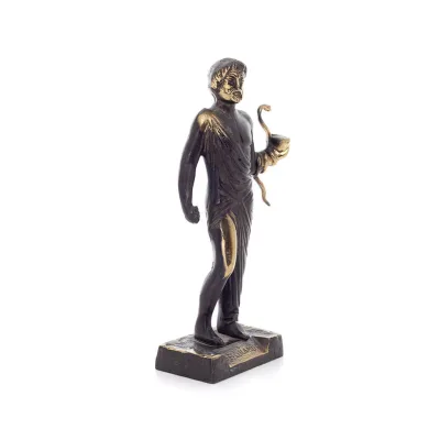 Asclepius: The God of Medicine, jätte 20x9cm helkroppsstaty Bronsdekoration, antikens Grekland Brons 6 - grifon.se 
