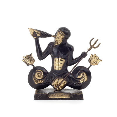 Triton eller Triton: havets gud, Poseidons son jÃ¤tte 16,5x20,5cm Helkroppsstaty Brons dekorativ Brons 1 - grifon.se 