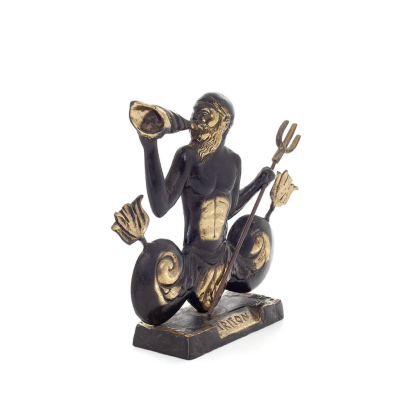 Triton eller Triton: havets gud, Poseidons son jÃ¤tte 16,5x20,5cm Helkroppsstaty Brons dekorativ Brons 6 - grifon.se 