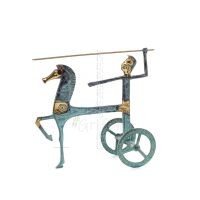 Vagn: krigskavalleri eller hästkapplöpningsevenemang skulptur neo n3 23x25cm Helkroppsstaty Brons dekorativ, antikens Grekland B