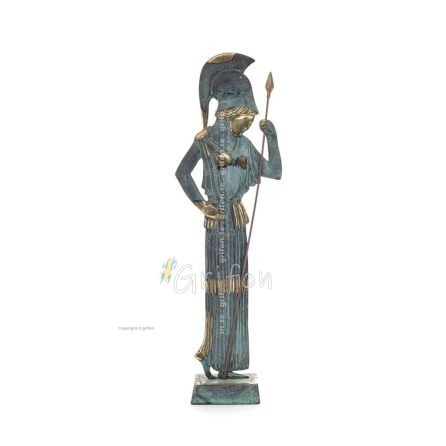 Athena or Athana or Athene: The goddess of wisdom from a sculpted thinking 45cm full-body statue, Bronze decorative, Ancient Gre