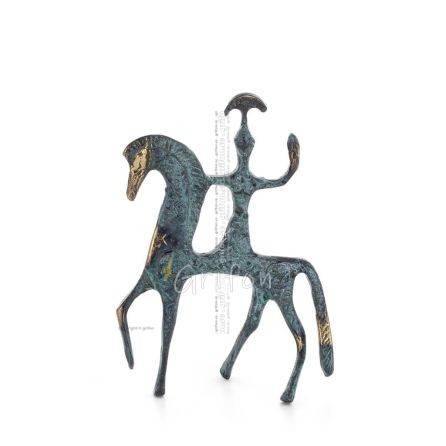 Athena eller Athana eller Athene: Gudinnan av visdom med Häst eller Pegasus 12cm Helfigur bronsstaty, antika Grekland dekorat Br