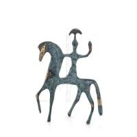 Athena or Athana or Athene: The goddess of wisdom with Horse or Pegasus 12cm Full-body bronze statue, ancient Greece decorati Br