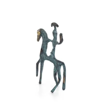 Athena eller Athana eller Athene: Gudinnan av visdom med Häst eller Pegasus 12cm Helfigur bronsstaty, antika Grekland dekorat Br