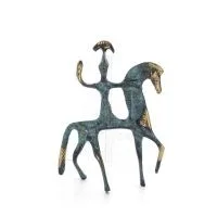 Athena or Athana or Athene: The goddess of wisdom with Horse or Pegasus 12cm Full-body bronze statue, ancient Greece decorati Br